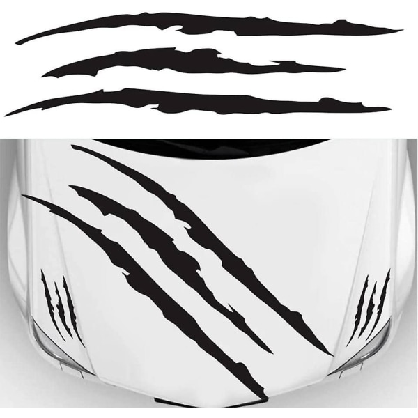 1 komplett set Monster Claw-klistermärke Bildekal med repor, svart färg, dekal för billjus, motorcykel