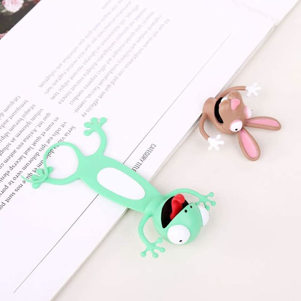 Ihastuttavat kirjanmerkit, KOSTOO Hauskat 3D-sarjakuvakirjanmerkit Eläimet Lukemisen kirjanmerkit Opiskelijoille Toimistotarvikkeet Luova lahja Ihanteellinen pojille ja tytöille (Rabb Rabbit