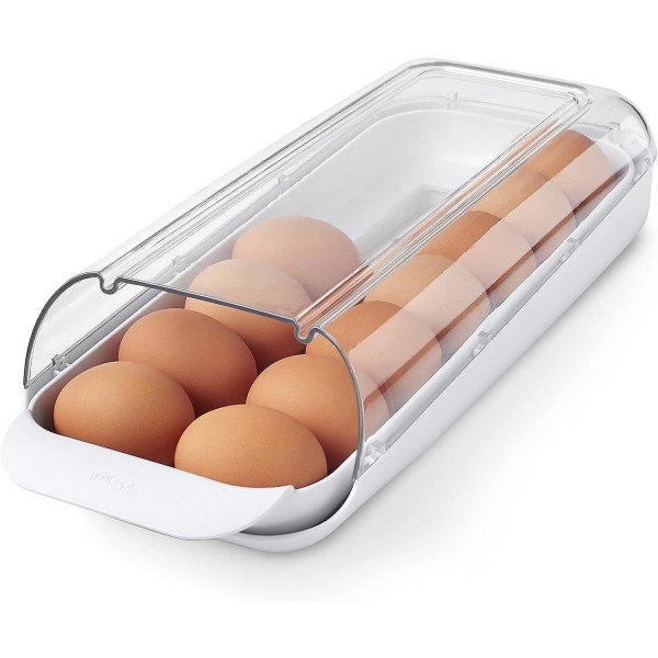 Eggstativ, stabelbar dispenser og kjøleskapsoppbevaringsorganisator, 37,5*16*9cm