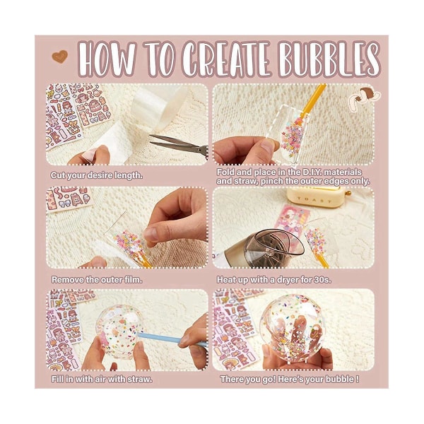 Farve Nano Tape Boble Klæbrig Bold Diy Elastisk Nano Tape Legetøj Dobbeltsidet Bubblable Tapes