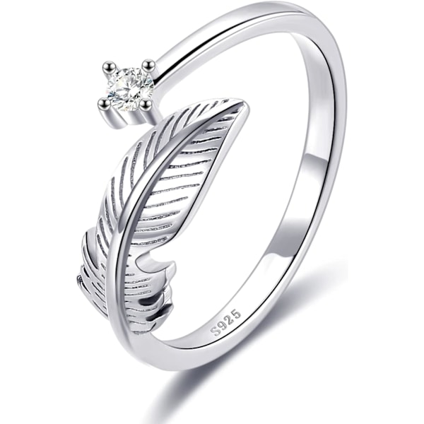 Sølvringer for kvinner, kjærlighetsknute-ringer, justerbare åpne fjærringer, smykkegaver, kryssede ringer for kvinner med cubic zirconia style1