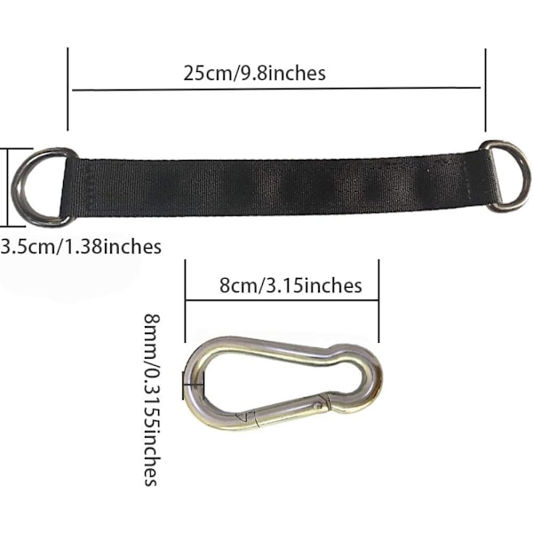 Puun keinun hihnat, 1 kpl 25 cm / 9,8 tuumaa Puun keinun ripustussetti Raskaankalustoiset ripustushihnat Kestää 100 kg karabiinikoukulla Täydellinen puun keinulle, merelle 1pack 25cm Straps With Carabiner