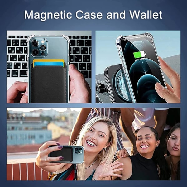 Klar iPhone 12 Pro Max Magnetisk Case Kompatibel med MagSafe Opladning Ultra Tynd Støddæmpning PC + Silikonramme Beskyttendeu2026 Clear For iphone 12 Pro Max