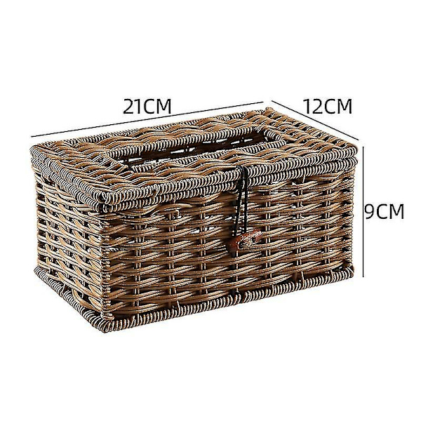 Imiteret Rattan Skuffe Papirservietkasse Elegant Hjemmedekoration 21x12x9cm