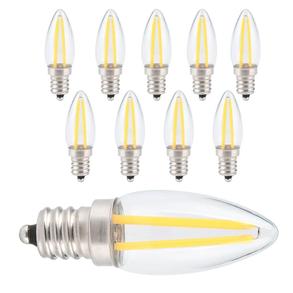 10 stk. E12 lange LED-glødepærer, dæmpbare 1,5W AC110V til hjemmebelysning