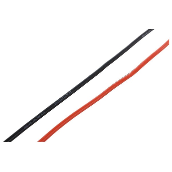 2x 3 Meter 24 Gau Awg Silic Gummi Wire Kabel Rød Fleksibel