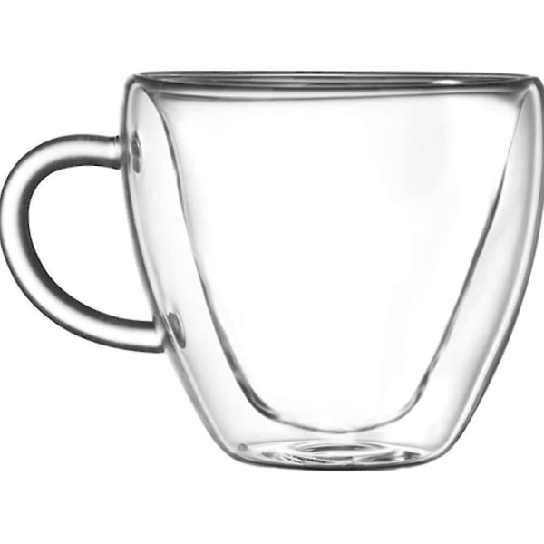 Hjerteformet dobbeltvægget isoleringsglas kaffekopper eller tekopper, mælkekopper, mælkeglas, dobbeltvægget glas, gennemsigtigt, unikt og isoleret hvidt