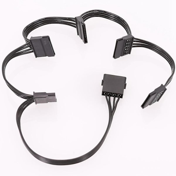 4-pack Molex 4-pin IDE till 5 SATA 15-pin Drivsplitterkabel för DIY PC Server 18AWG 4