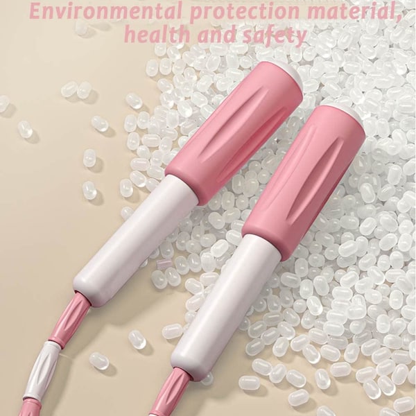 Blødt Perlehoppetov, Justerbart Tangle-Free Segmenteret Fitness Hoppetov til Mænd, Kvinder, Børn og Studerende (9 Fod, 280 cm) Pink