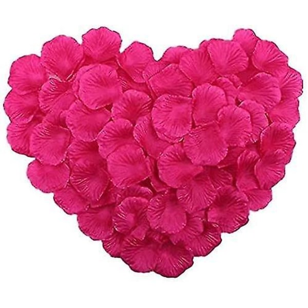 1000 stk kunstige silke roseblader dekorasjon bryllupsfest, fuchsia