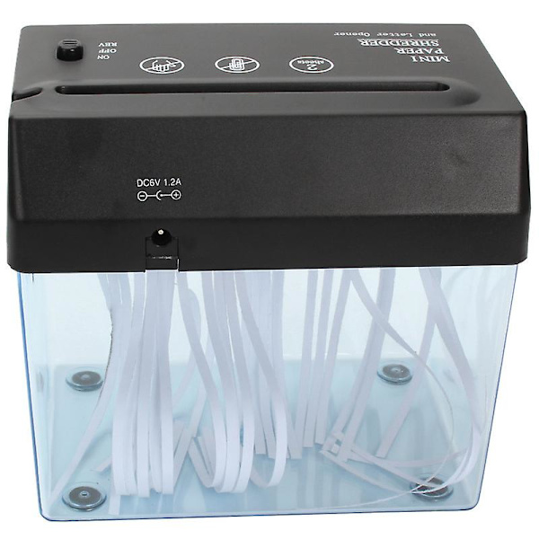 Skrivebordspapirstrimler-kutter, liten USB-shredder for hjem/kontor (1 stk, svart)