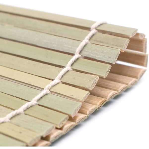 2 Pak Bambus Sushi Matte Sushi Rulle Bambus Sushi Rullematte Maker 9,5 Tommer Kvadrat
