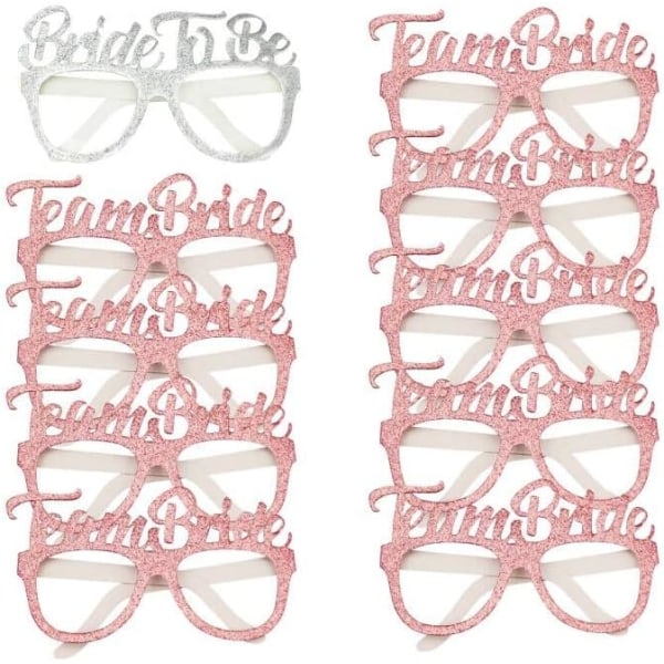 10 Pack Hen Party Glasses kiiltävä Rose Gold Team Bride Glasses Bride to be Glasses Hen do Asusteet Hen do Night Party Game Photo Props Accessor