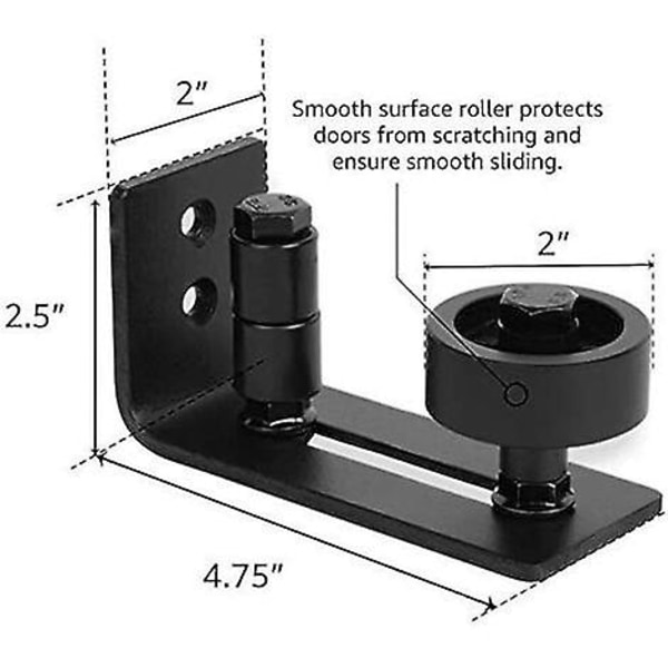 Robust Skydedørsguide til Låge, 8 i 1 Sort Kulstofstål Stopper, Flush Bunddesign, Gulv og Dørpanel