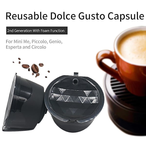 Återfyllningsbar kaffekapslar av rostfritt stål för Dolce Gusto-set