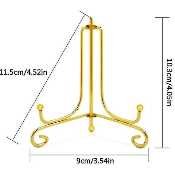 6 stk. Display Stand, 4 tommer guld jern display, fotoholder stand, dekorative billedrammer