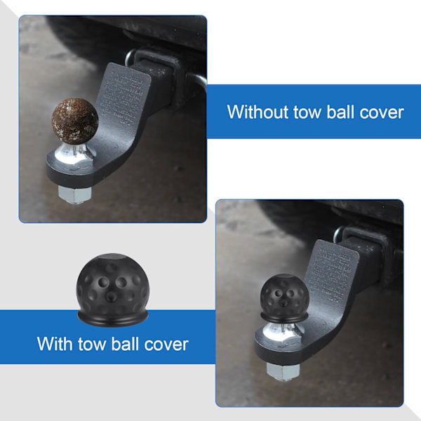 Dragkulsöverdrag, 4 st Mjuka Gummikåpor för Dragstång, Slitstarkt, Universal Trailer Hitch-Kulsöverdrag, Kulsäkerhetslock för 50 mm Dragkullar