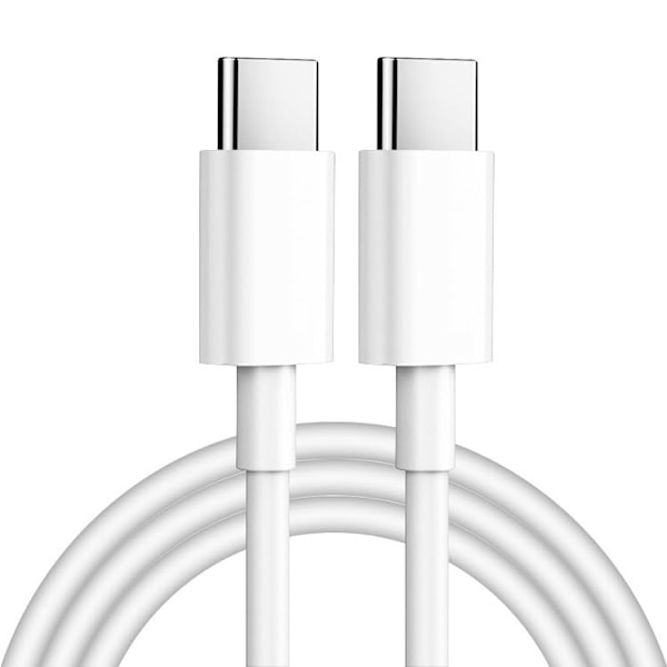 USB-C–USB-C-latauskaapeli, pikalataus Type-C USB 2.0 -datakaapeli (valkoinen, 1 metri) 1 meter