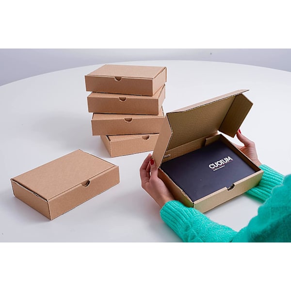22 X 15 X 5 Cm Platt Kartonglåda För Frakt, E-handel, Gåvor - 10 Stycken - Flerfunktions Kvadratiska Lådor För Packning Av Artiklar, Evenemang, Fester, Krist