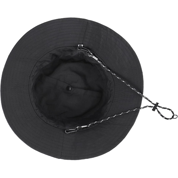 Solhatt for menn og kvinner sommer UPF 50+ Boonie Hat Foldable Outdoor Vanntett bøttehatt med bred brem Black One Size