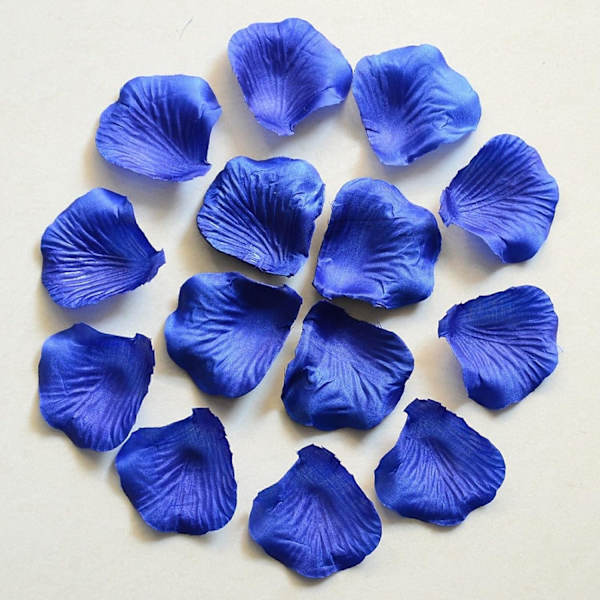 2000 stykker roseblader, kunstige roseblomster uten smak, emulerte roseblader for romantiske scener, bryllupsdag, bursdag, kjærlighetserklæring Blue