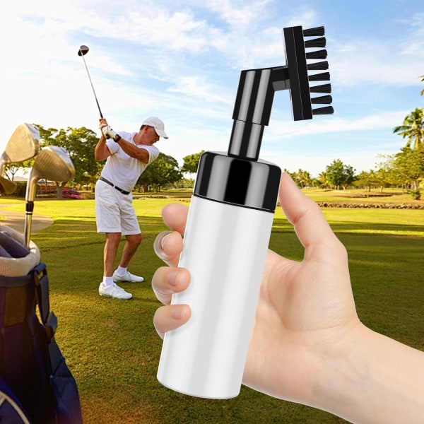 Golf Club Brush Groove Cleaner med inbyggd vattenspray och krok, Golf Groove Rengöringsborste för Golf Ball Club Wet Scrub, Golf Ball Cleaner med Ext