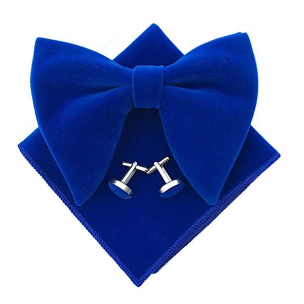 Herre Stor Butterfly Manchetknapper Sæt Ensfarvet Retro Koreansk Stil Guld Velour blue