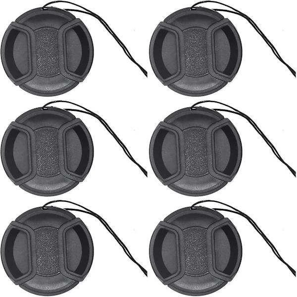 Linsekapsel, Snap-on Frontkamera Linse Dæk Elastisk Linsekapsel Holder Linse Dæk Kapsel Kompatibel Linse Til De Fleste Erstatter Dslr Kamera Linse (6stk, Sort)