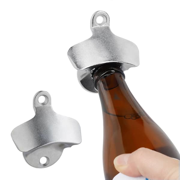 2-pack galvaniserade väggmonterade flasköppnare för hemmabar, rustik stil, hållbara barverktyg