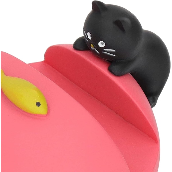 Sl-puhelinteline, erittäin vakaa puhelinteline Söpö musta kissa kotiin (1kpl, värillinen)