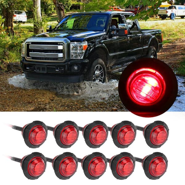10 stk 10-30V 3 LED-signallys Indikatorlys Sidemarkeringslys for lastebil