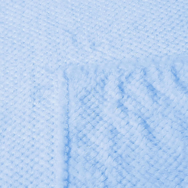Flanellpute, 127x178 Cm Myk Sofa Pledd, Waffle Fleece Pledd For Sofa, Babyblå Pledd