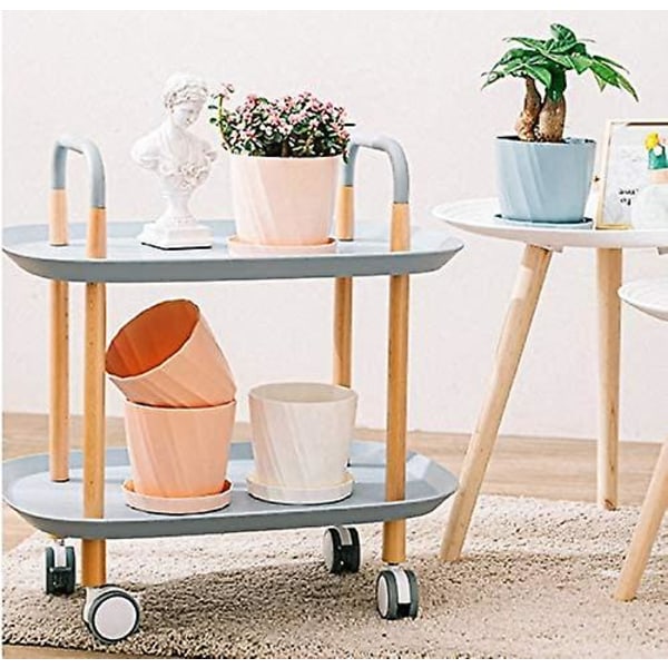 Färgad plastplanter, växtkruka skandinavisk stil trädgårdsplanter växtbehållare med basstativ, inomhus/utomhus dekoration