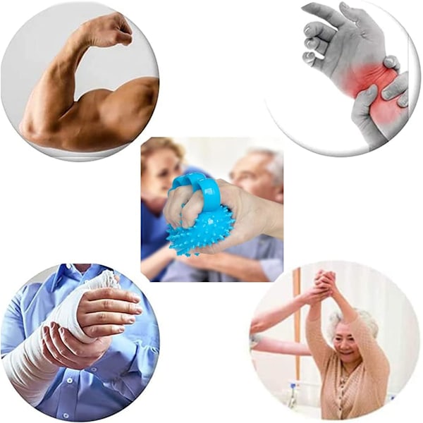 Handgreppsförstärkare Fingerövningsboll Kraftträning för Patientåterhämtning Äldre Stroke Artrit Fysioterapi Ångest Stressavlastning Pres Blue