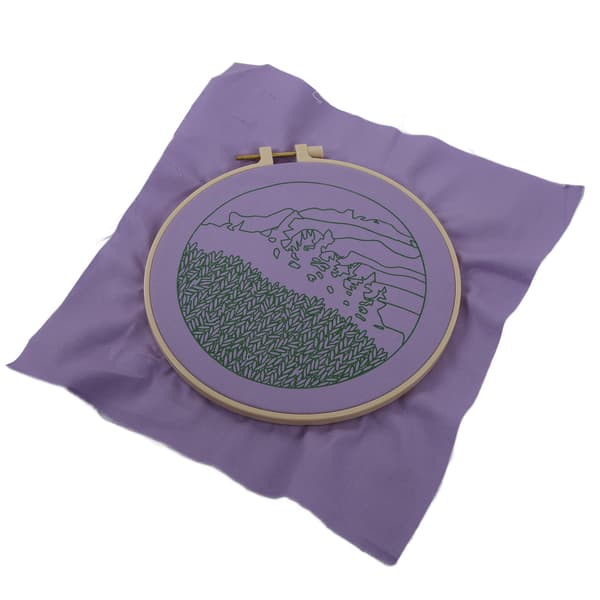 Tryckt broderi solnedgångsmönster klassisk mode generösa broderisatser för heminredningspresent