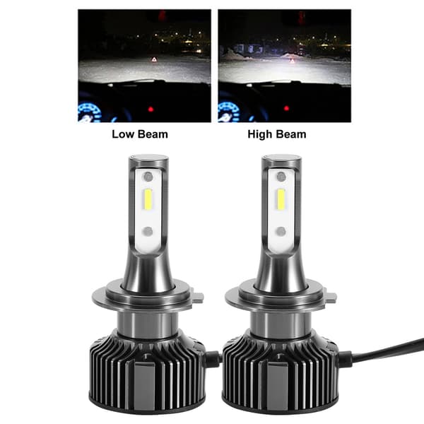 2 stk 28W 6500K Supersterk LED Bilfrontlyktsett Frontlyspærer E10-H7