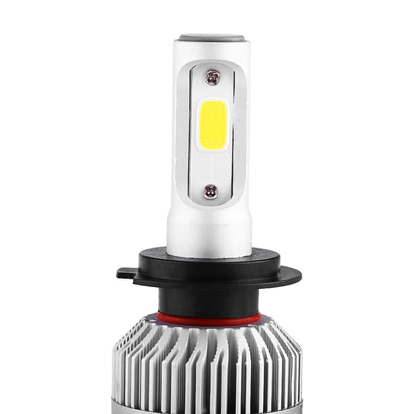 2 stk S2 72W 8000lm LED frontlykter COB-pærer Hvit 6500K H7