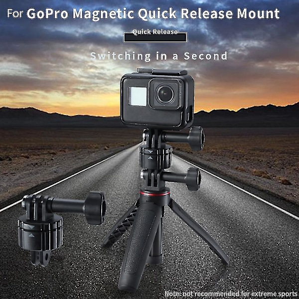 Gp-4 Hurtigutløsende Magnetisk Monteringsbase Med 1/4'' Stativmonteringsbaseadapter Kompatibel Med Hero Max/9/8/7/6/5/4/3, Osmo