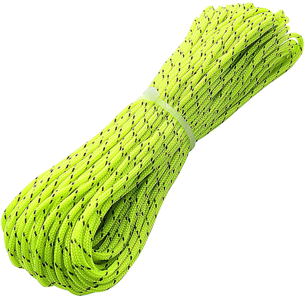 2mm Fluorescerende Reflekterende Bardun Teltreb Camping Snor Paracord 20 Meter (Grøn)