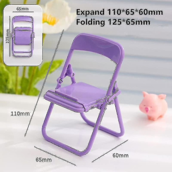 4-pakks Mini Kreativ Folding Stol Telefonholder Foldbar Søt Farge Multi-vinkel Stolform