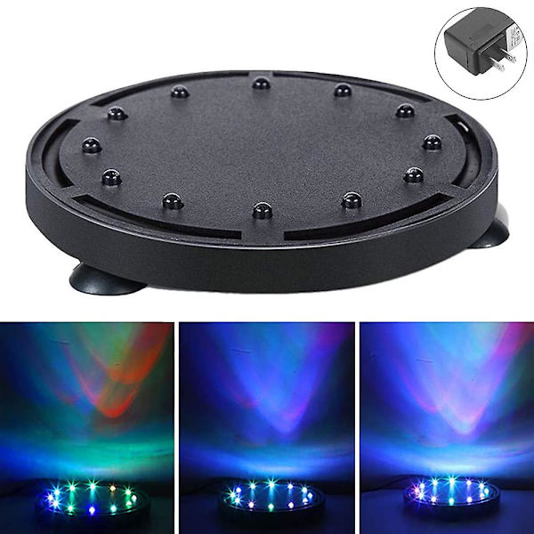 Akvarium Boble LED Lys Fjernbetjent Luftsten Disk, Med Effekter Til Fi
