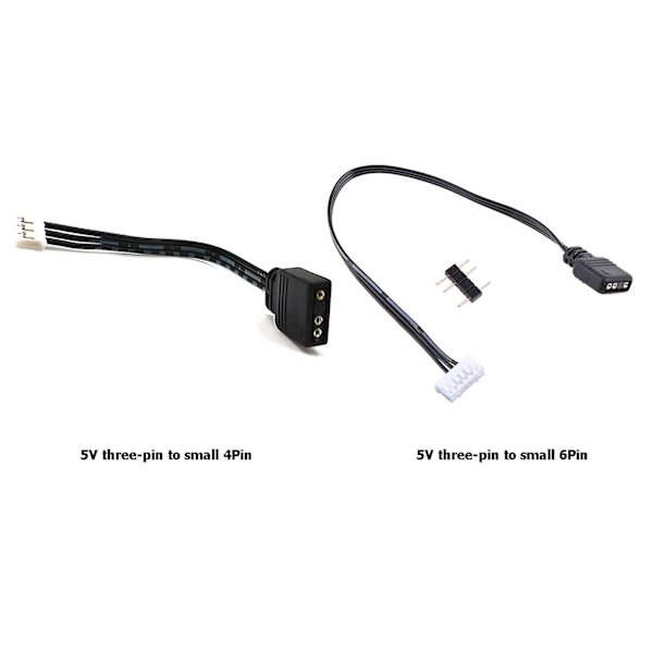 För Coolmoon fläktkontrolleradapterkabel 4pin/6pin till 5v Argb 3pin-omvandlare