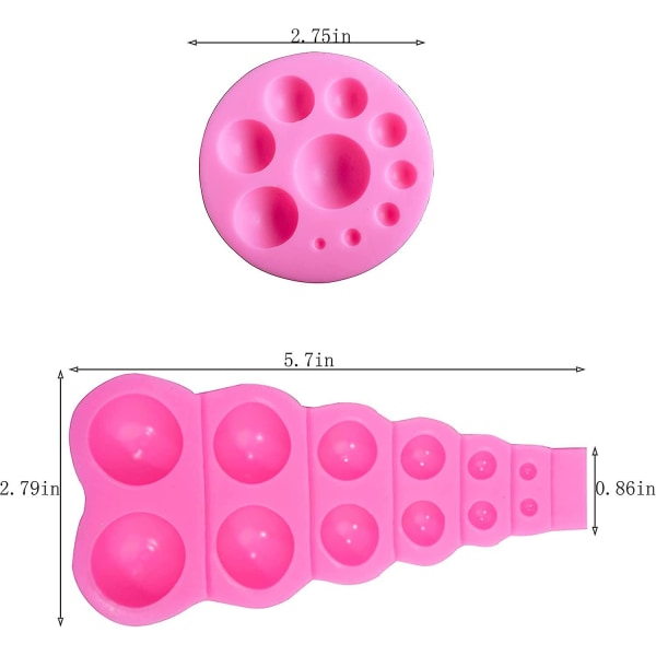 Tee itse 3d Pearl Fondant Mold Helmi Puolipallo Suklaa Silikoni Molds Kakku koristelu Sokeri Lollipop Mold Kupu