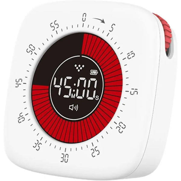 Visuel timer til børn, digital med 60 minutters nedtælling, lydløs bordtimer til BY