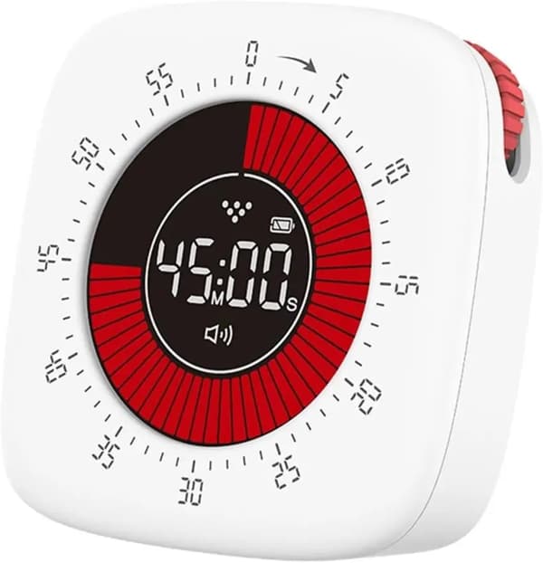 Visuell timer for barn, digital med 60 minutters nedtelling, lydløs skrivebordstimer for BY