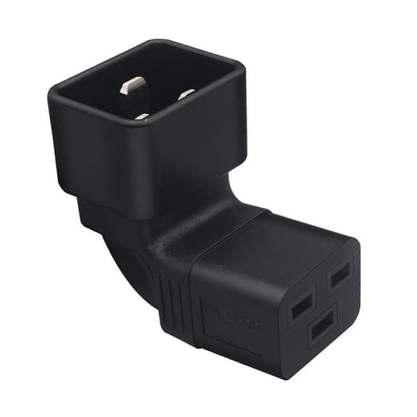 IEC 320 C20 til C19 Strømadapter Konverteringsadapter, Han C20 til C19 Strømforsyningskonverter 100-250V 10A Sort