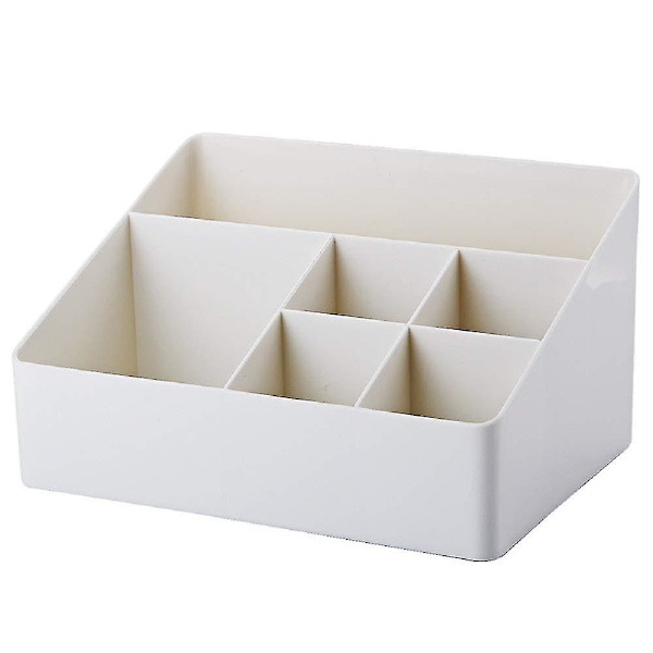 Hjemme-Organizer Sengelamper Organizer Makeup Opbevaringsstativ Og Displayboks - 6 Rum (hvid)