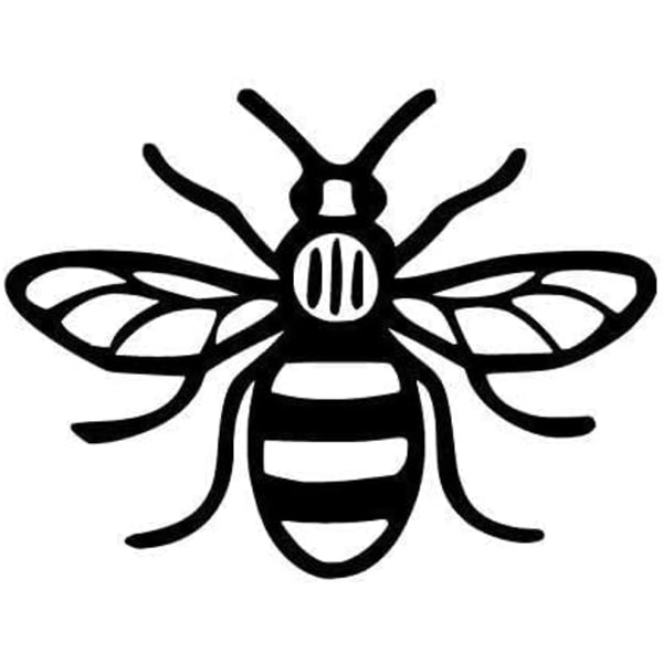 Made in Manchester Bee Sticker | Manchester Worker Bee Car Bumper Sticker Decal Vinyl 12 x 12 cm | Proud to be Mancunian Sticker för bil, skåpbil, bärbar dator Black