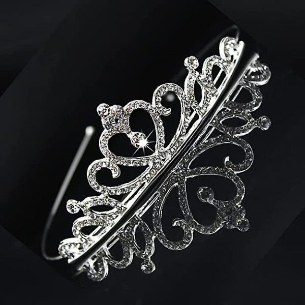 1 stk. brudekroner til brud - Rhinestone Princess Tiara til kvinder - Queen Crown - Håndlavet brudekroner - Hårtilbehør - Tiara Crown