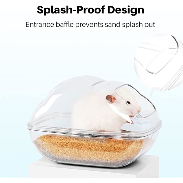 Sandbad för Hamster, Transparent Sandbad för Hamster, Burtillbehör för Marsvin, Gerbil, Dvärg (m)